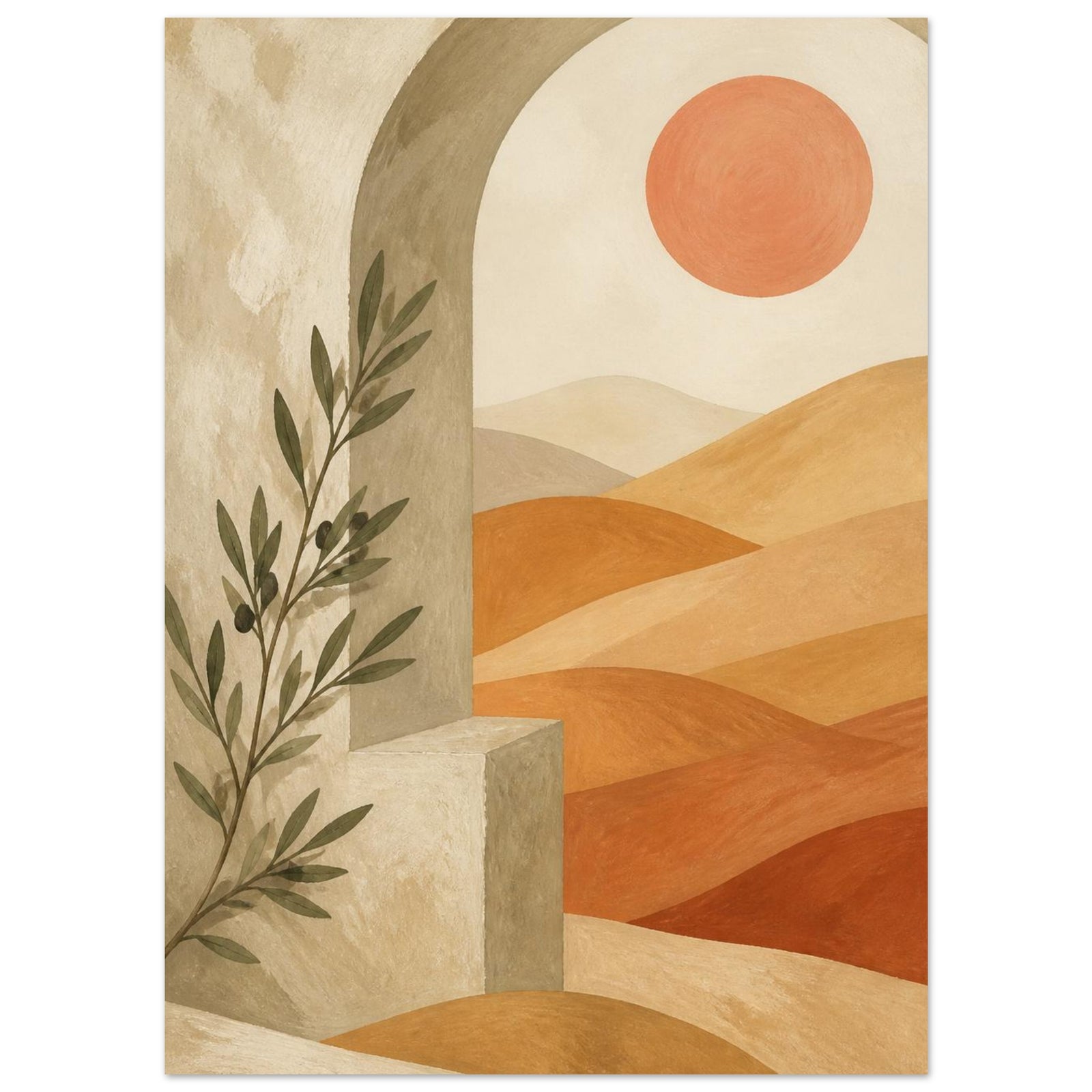Mediterranean Archway Sunset Poster