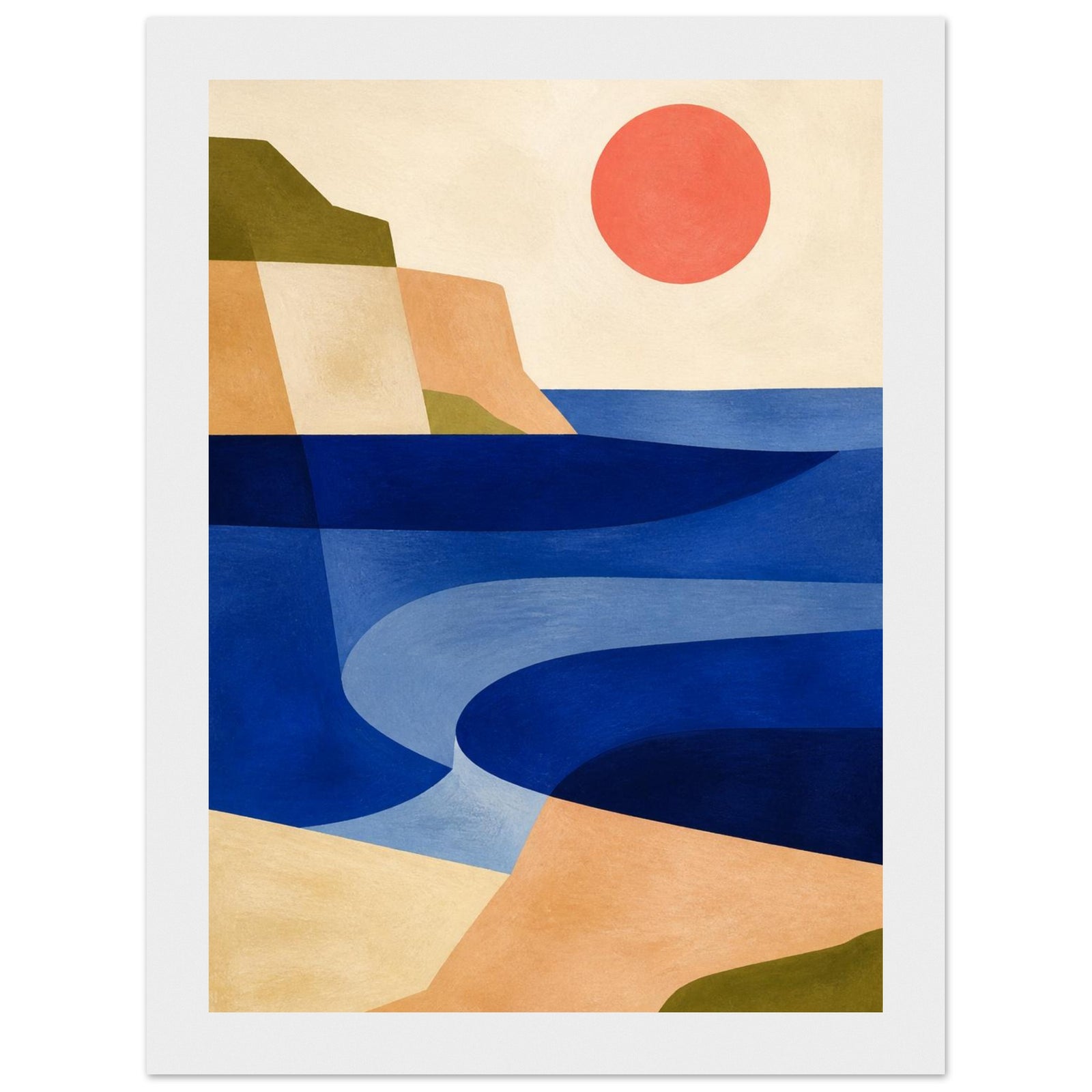 Abstract Coastal Sunset Framed Print