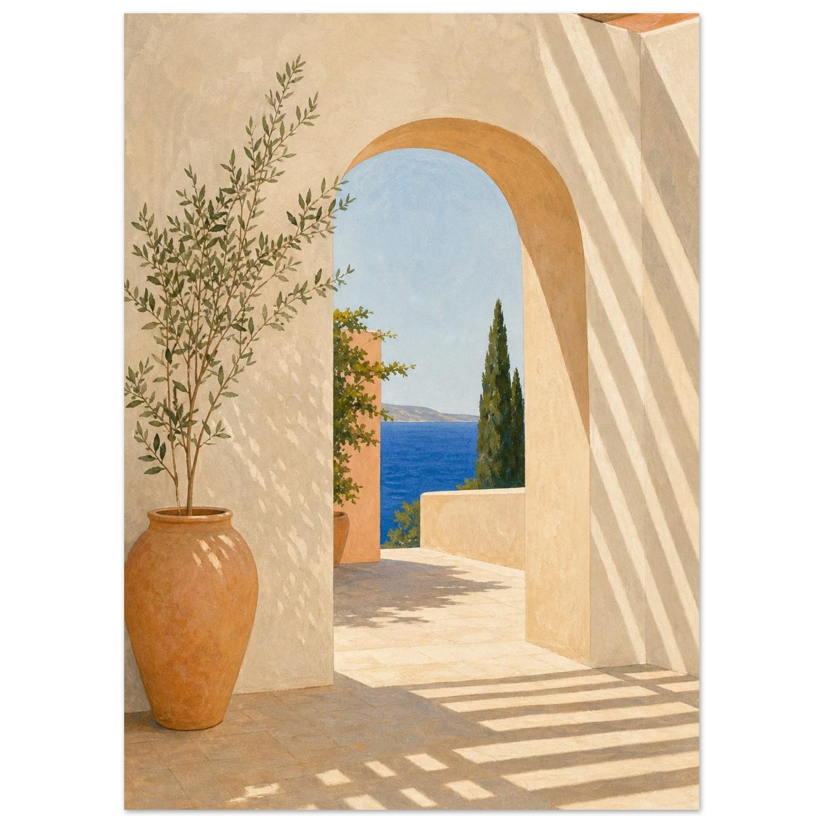 Mediterranean Coastal Art Poster
