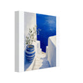 Mykonos blue and white Aegean canvas wall art