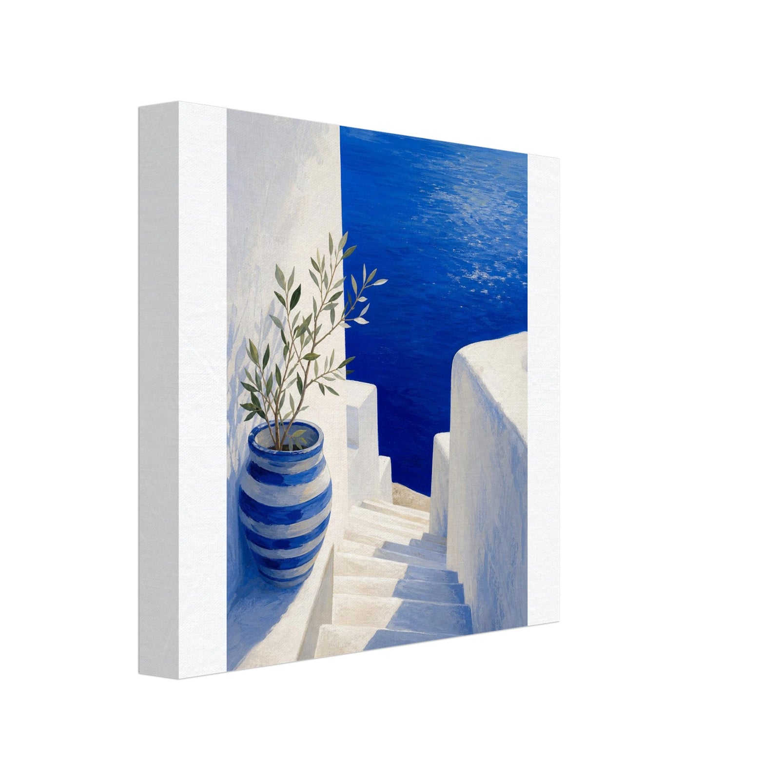 Mykonos Blue & White Canvas
