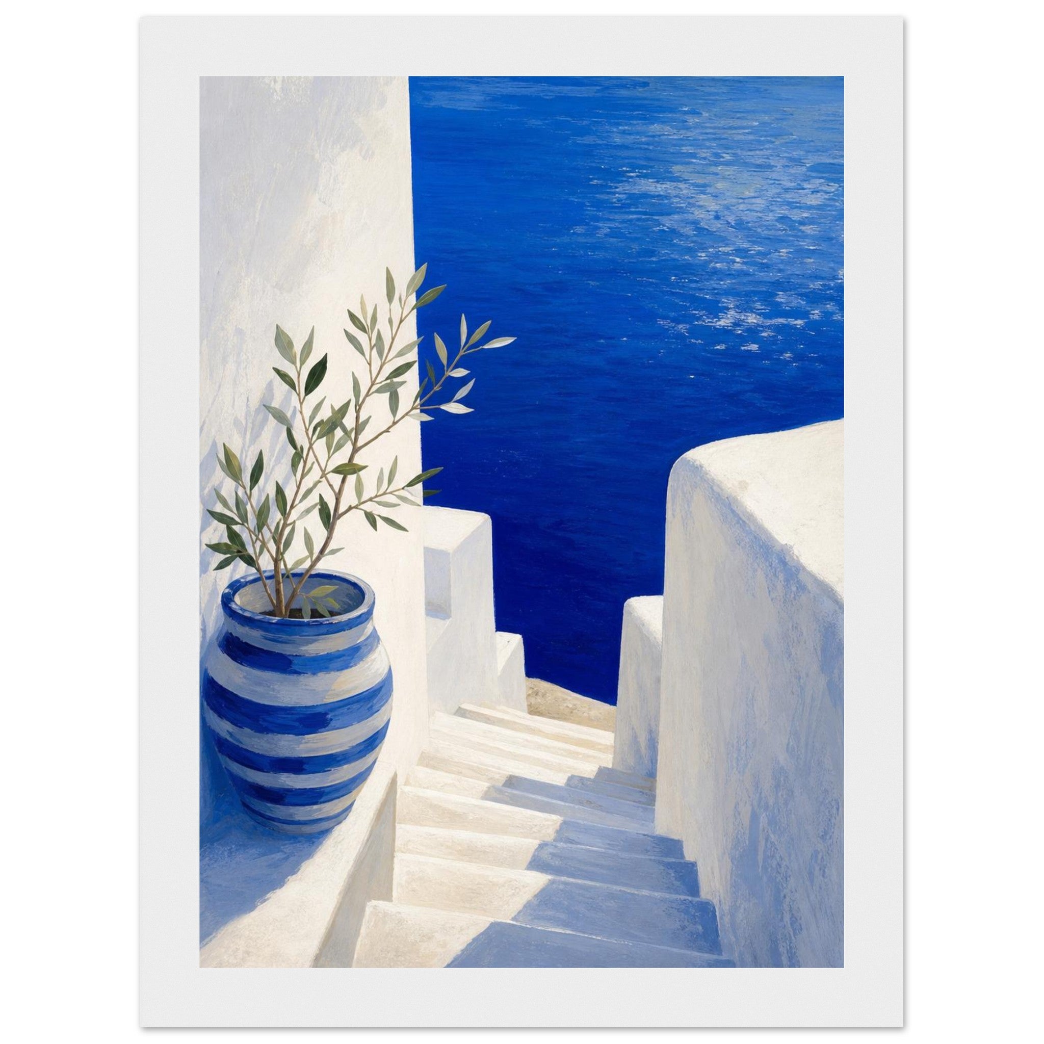 Santorini serenity framed print with Greek island view