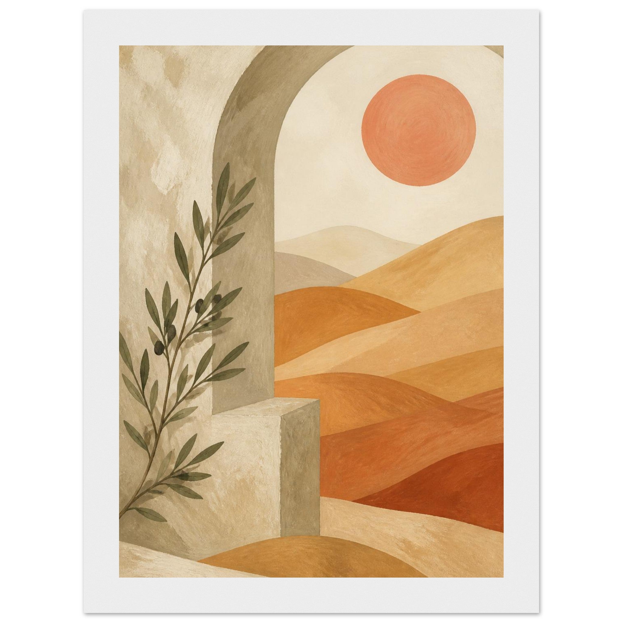 Sunlit Mediterranean coastal vista framed wall art