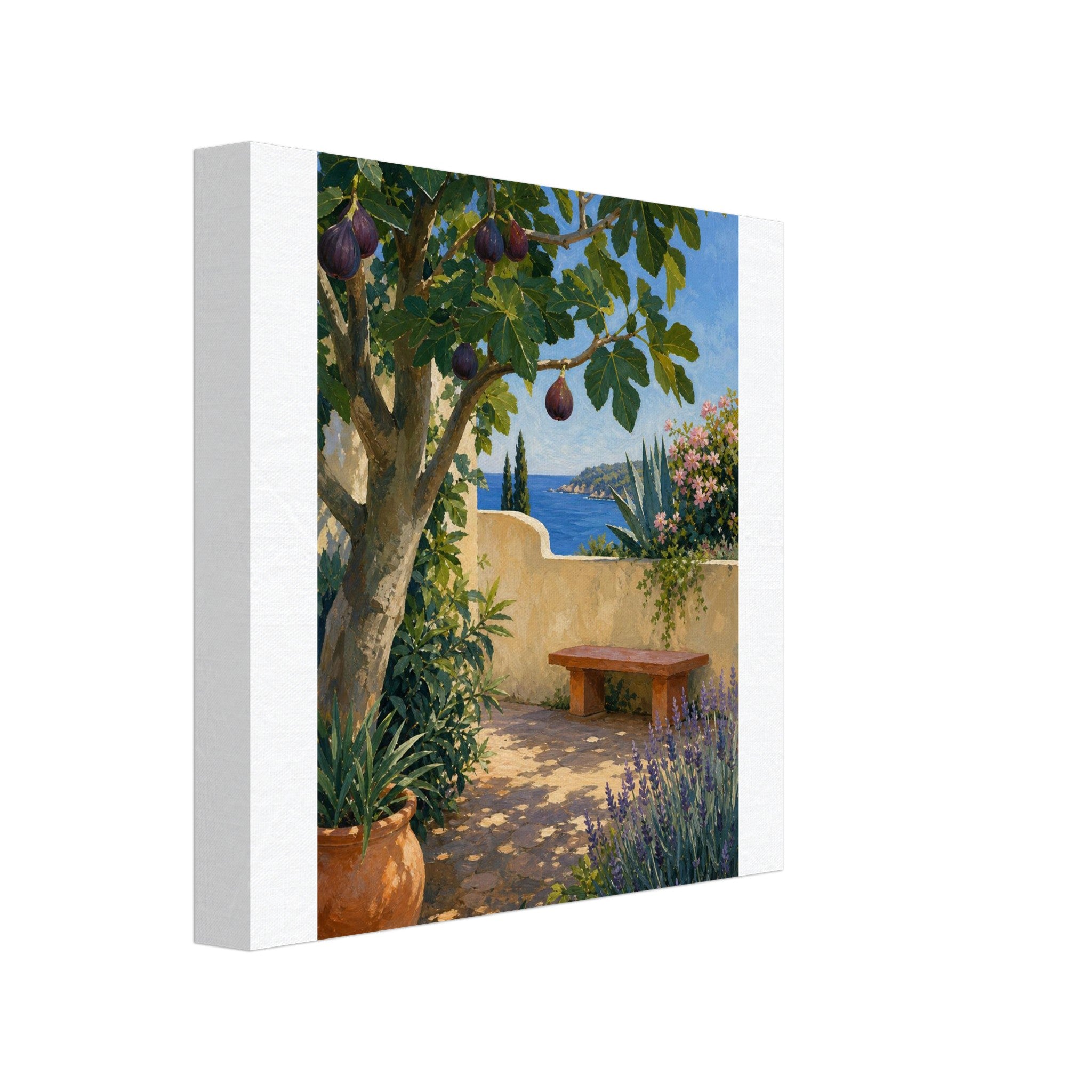 Mediterranean fig and ocean view canvas print