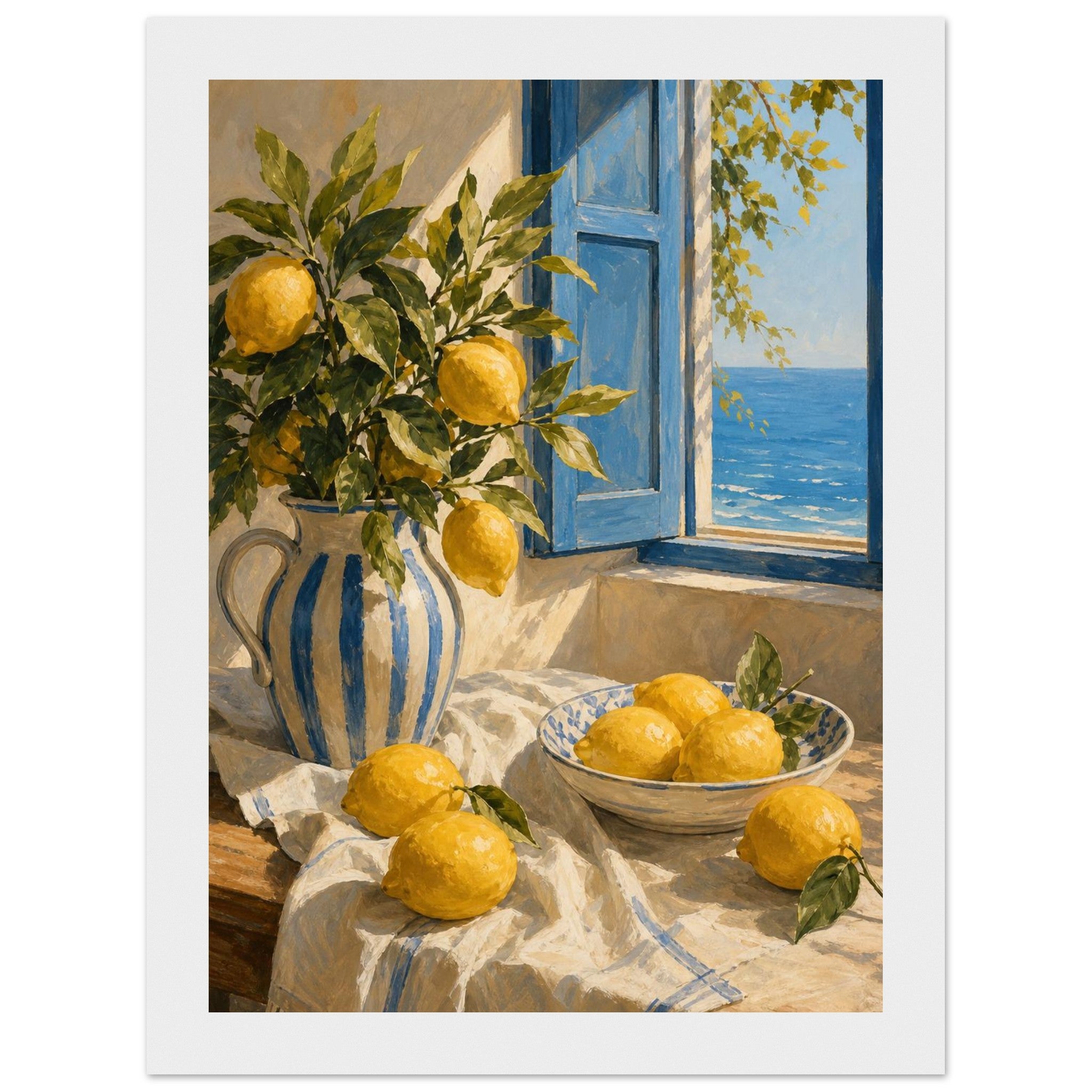 Mediterranean lemon vista framed wall art