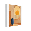 Mediterranean sunset archway and blue vase canvas wall art
