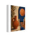 Terracotta sunset and indigo sea canvas wall art