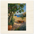 Rustic Mediterranean orchard vista wood wall art