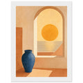 Sunlit Mediterranean coastal vista framed wall art